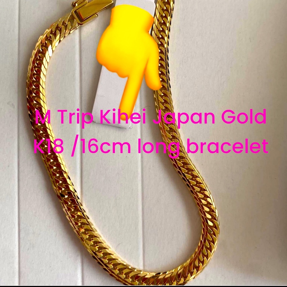 Bracelet K18 Japan Gold KIHEI M Triple cut 16cm